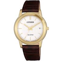 CITIZEN星辰 光動能風雅時尚男錶(咖啡/34mm) FE6012-11A