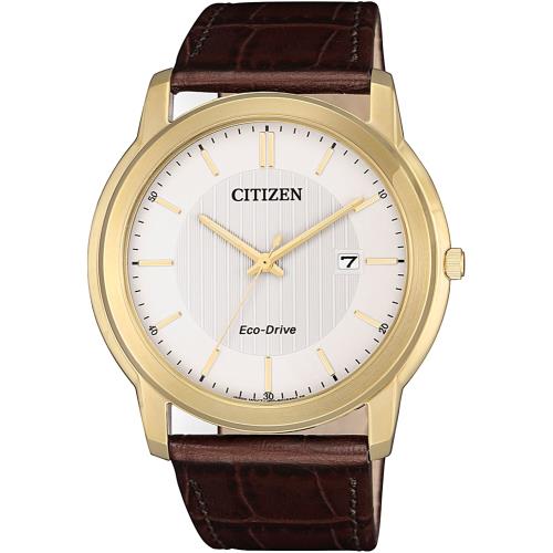 CITIZEN星辰 光動能風雅時尚男錶(咖啡/42mm) AW1212-10A