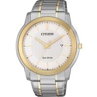 CITIZEN星辰 光動能風雅時尚男錶(銀x金/42mm) AW1216-86A