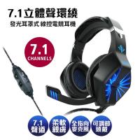 【ODDGOD】有線USB電競模擬7.1聲道立體聲線控耳機X1(電競必備耳麥)
