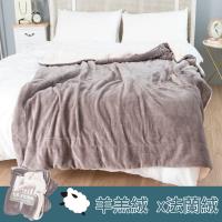 eyah 北歐時尚雙面加厚法蘭絨羊羔絨毯2入組-淺灰