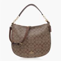 COACH 經典 PVC / Elle Hobo / 肩背兩用包_卡其駝
