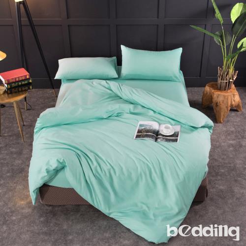 BEDDING-日式簡約純色系雙人床包被套四件組-碧綠色