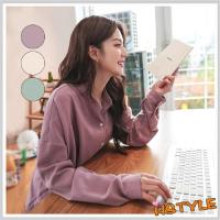 襯衫 立領素面質感長袖襯衫MY1192-創翊韓都