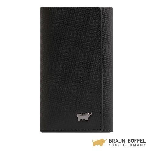 BRAUN BUFFEL 席德系列鎖圈鑰匙包 -雅典黑 BF323-105-BK