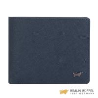 BRAUN BUFFEL 洛非諾III系列8卡中翻零錢皮夾 -午夜藍 BF314-318-MAR