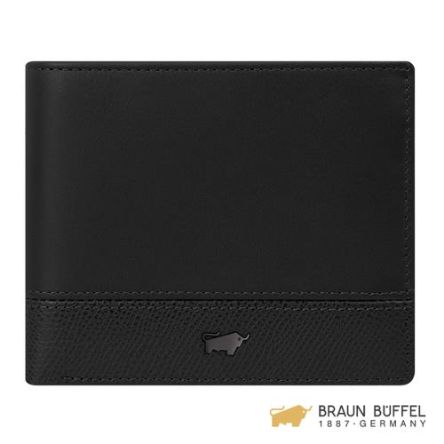 BRAUN BUFFEL 邦尼系列4卡零錢袋皮夾 -幻影黑 BF322-315-BK