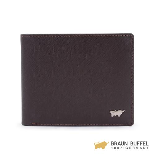 BRAUN BUFFEL  HOMME-M系列8卡零錢皮夾 -咖啡 BF306-320-ENY