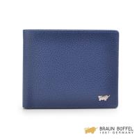 BRAUN BUFFEL HOMME-B系列卵石紋12卡透明窗短夾 -墨藍 BF192-B319-NY