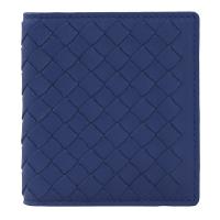 BOTTEGA VENETA 390881 編織小牛皮扣式名片夾.深藍