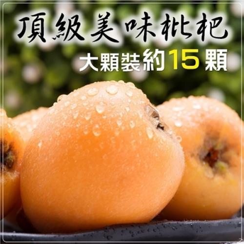 果物樂園-台灣嚴選XL號枇杷15入(6盒/每盒約500g±10%含盒重)