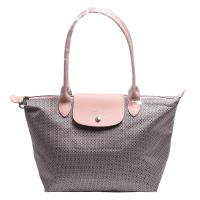LONGCHAMP 經典Le Pliage Collection系列迷你領帶圖案長把手提/肩背水餃包(小-象牙白)