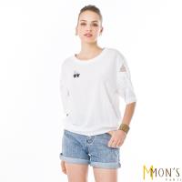MONS國際專櫃燙鑽反摺牛仔短褲