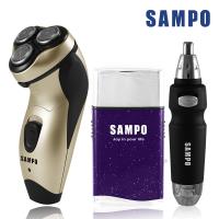 超值3件組【SAMPO聲寶】 潛艇式三刀頭電鬍刀/名片型刮鬍刀/鼻毛刀 (EA-Z1603WL)