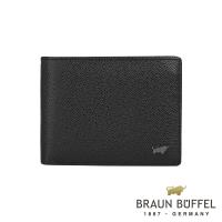 【BRAUN BUFFEL】莫里森系列12卡中間翻透明窗皮夾 -黑色 BF317-317-BK