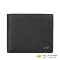 【BRAUN BUFFEL】米克系列12卡中間翻透明窗皮夾 -黑色 BF318-317-BK