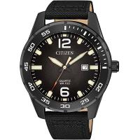 CITIZEN星辰 經典潛水造型百米防水石英錶(黑/42mm) BI1045-05E