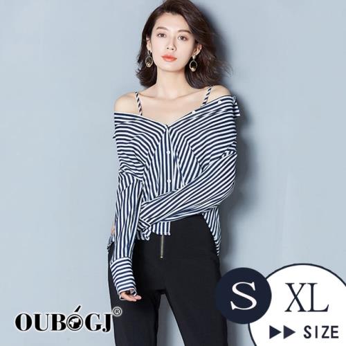 OUBOGJ 歐帛-微絲兩穿露肩 S-XL (2色)