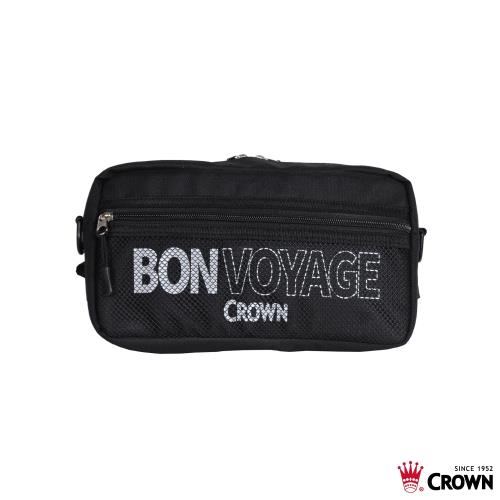 CROWN 皇冠 BONVOYAGE 時尚腰包 隨身包/防潑水 黑色