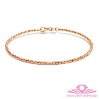 【AS EVER DIAMOND】義大利18K金手環 亮麗玫瑰金手環