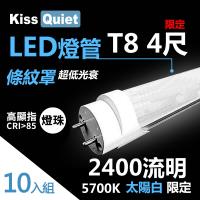 《Kiss Quiet》 億光燈珠-2400流明(白光限定)條紋燈罩T8 22功耗 LED燈管-12入
