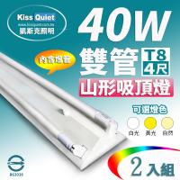 《Kiss Quiet》山形吸頂燈T8 4尺/4呎(含燈管),東亞-2入