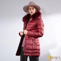 MONS國際精品唯一回饋蓄暖大衣-棗紅