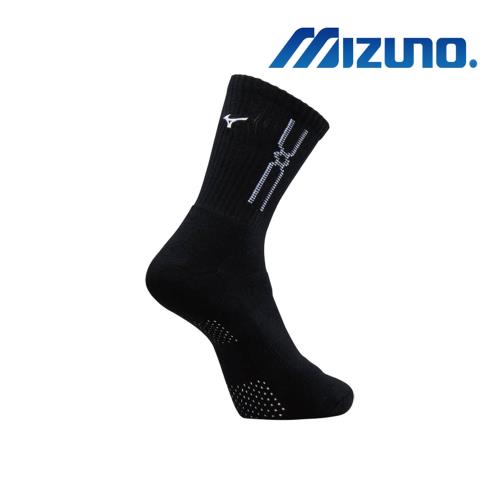 【MIZUNO 美津濃】男運動厚底襪 5入 黑X白 32TX900891