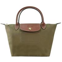 LONGCHAMP Le-Pliage 短把小型尼龍水餃包(卡其綠)