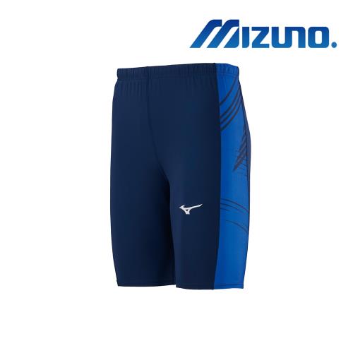 【MIZUNO 美津濃】緊身褲(中長型) 深丈青 U2TB9G0214