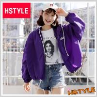 外套 印花抽繩連帽夾克短外套IG8298-創翊韓都