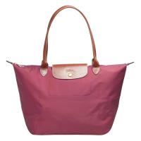 LONGCHAMP 經典Le Pliage系列長提把尼龍水餃包(大-無花果色)