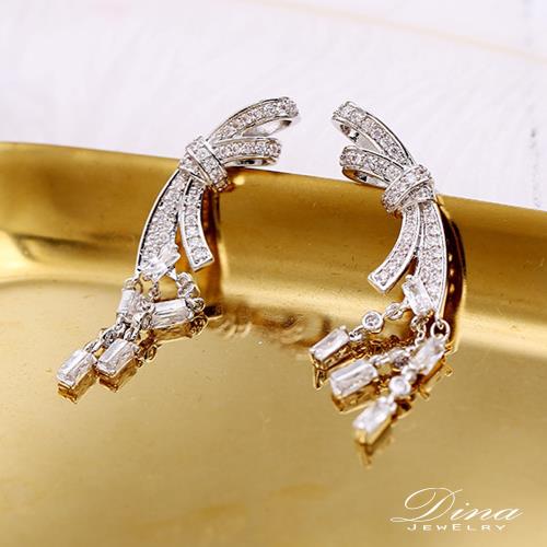 DINA JEWELRY 蒂娜珠寶  優雅結 CZ鑽造型耳環 (LY61008) 