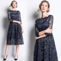 【M2M】美麗大方蕾絲緹花洋裝M-3XL