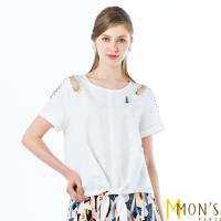MONS時尚名媛簡約透氣棉麻上衣