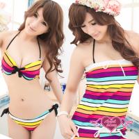 天使霓裳 亮眼繽紛 三件式鋼圈比基尼泳裝 (彩M~XL) RG1316