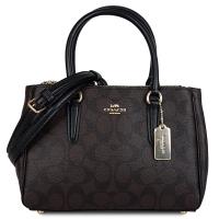 COACH 經典防刮LOGO手提/斜背殺手包-黑/咖