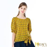 MONS皇室名媛風範造型格紋上衣