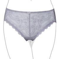 【EASY SHOP】花意漫點 中腰三角褲(清恬紫)