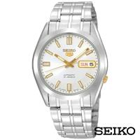 SEIKO精工 點金經典5號自動上鍊機械腕錶-白面x36.5mm SNKE81J1