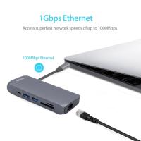 MOOR Type-C HUB RJ45多功能充電傳輸集線器_6 ports(太空灰)