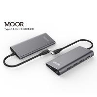 MOOR Type-C HUB HDMI RJ45多功能充電傳輸集線器_8 ports