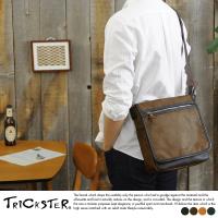 【TRICKSTER】日本品牌 斜背包 掀蓋包 B5 側背包 單肩包 復古皮革感 都會潮流【tr125】