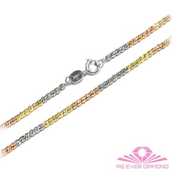  【AS EVER DIAMOND】義大利14K金項鍊 高級花式鍊子饗宴 切割面三色項鍊
