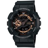 CASIO G-SHOCK 重機造型指針數位雙顯男錶-黑X古銅金(GA-110RG-1A)