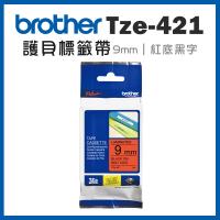 Brother TZe-421 護貝標籤帶 ( 9mm 紅底黑字 )