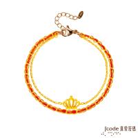 Jcode真愛密碼 真愛-小公主黃金小香編織手鍊-雙鍊款