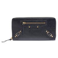 BALENCIAGA 巴黎世家CONTINENTAL金釦羊皮拉鍊長夾(灰色)