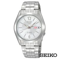 SEIKO精工 典5號自動上鍊機械腕錶-銀+白面x36.5mm SNKE97J1