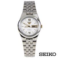 SEIKO精工 經典5號手自動上鍊機械女錶-白面+金x23.6mm SYMG73J1